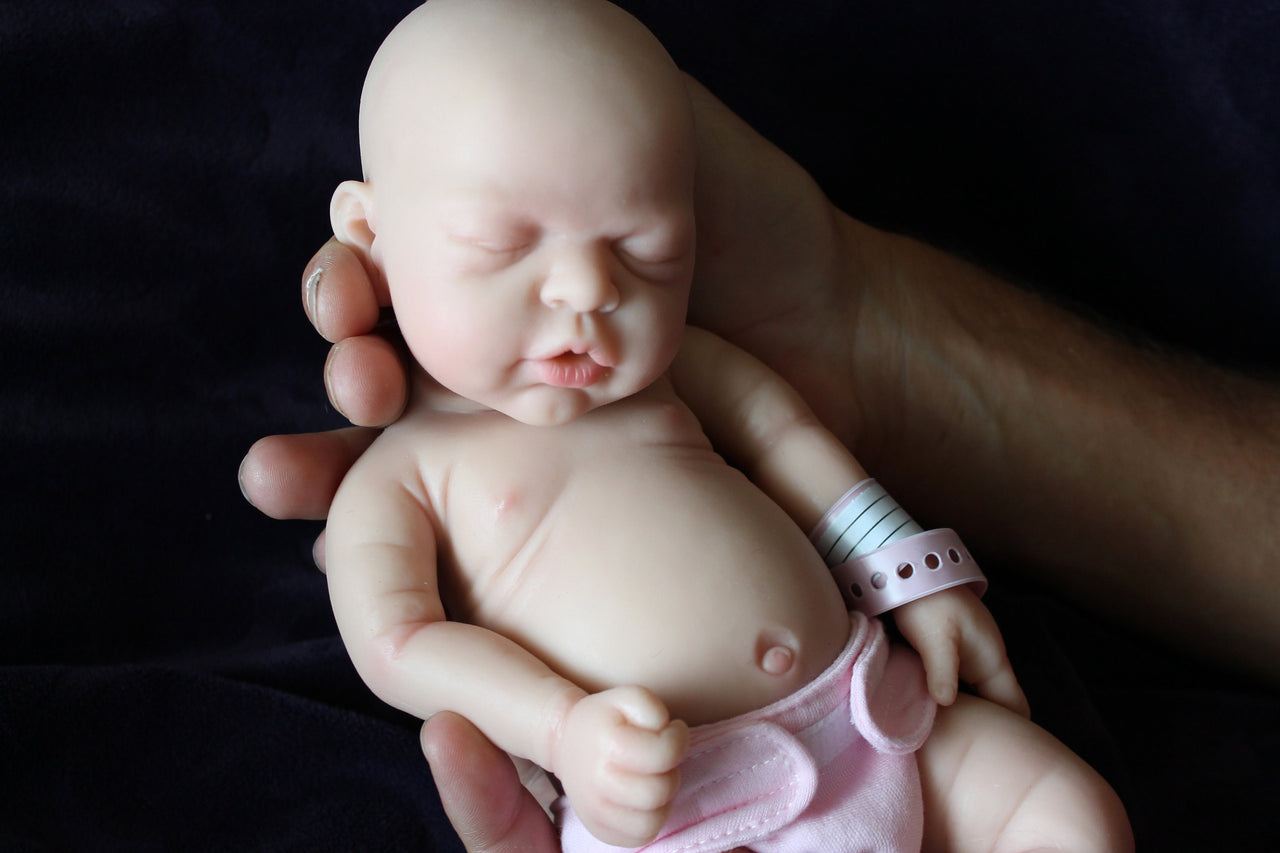 12&quot; Full Silicone Baby Doll Body Reborn Preemie 2.6lbs Platinum Silicone Dolls Realistic Real Lifelike Weighted Babies Ecoflex Bathtub Kids