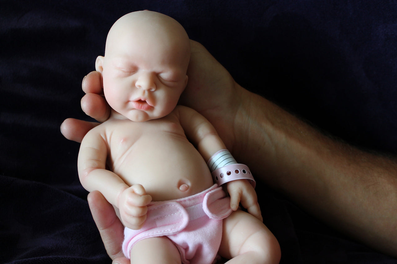 12&quot; Full Silicone Baby Doll Body Reborn Preemie 2.6lbs Platinum Silicone Dolls Realistic Real Lifelike Weighted Babies Ecoflex Bathtub Kids