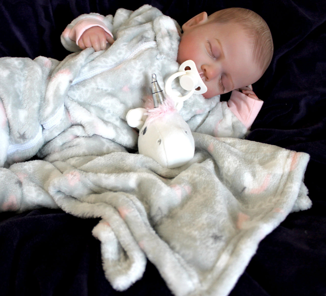 Unicorn Fuzzy Fleece Weighted Newborn Lifelike Reborn Baby Doll 20 inch Baby Soft Heavy Baby Dolls Children Child Friendly First Play Dolls