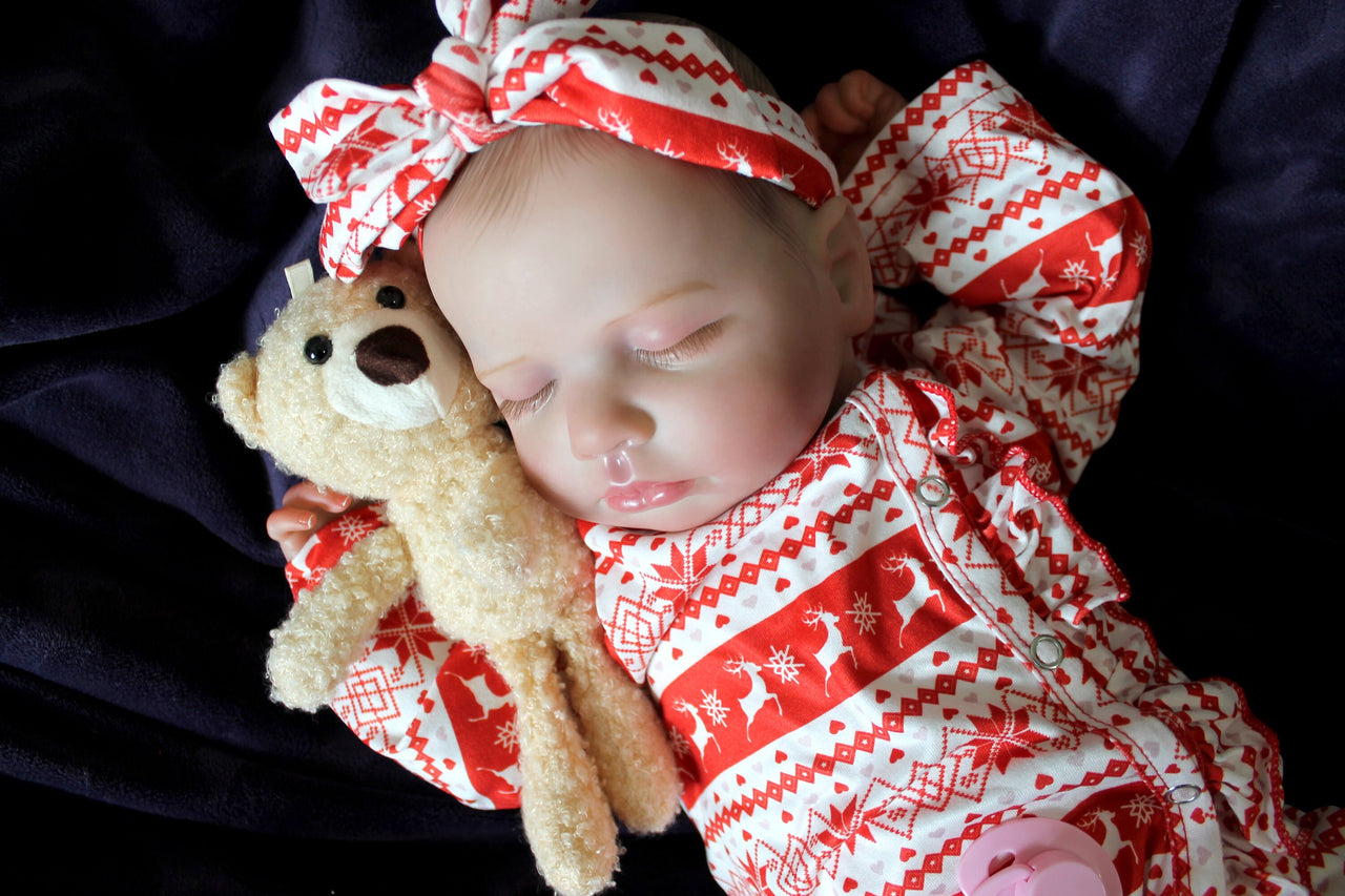 Therapy Reborn Baby Dolls Merry Christmas Outfit Lifelike Reborn Doll 20” Weighted Newborn Christmas Baby Doll Child Friendly Xmas Gifts NEW