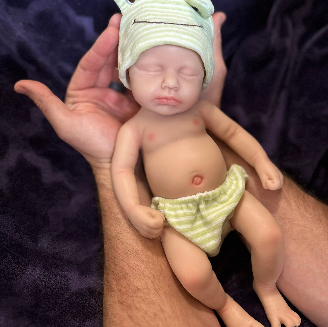 Silicone Baby Doll Full Body Reborn Preemie 12" 2.6lbs Platinum Silicone Dolls Realistic Real Lifelike Weighted Babies Ecoflex Bathtub Baby