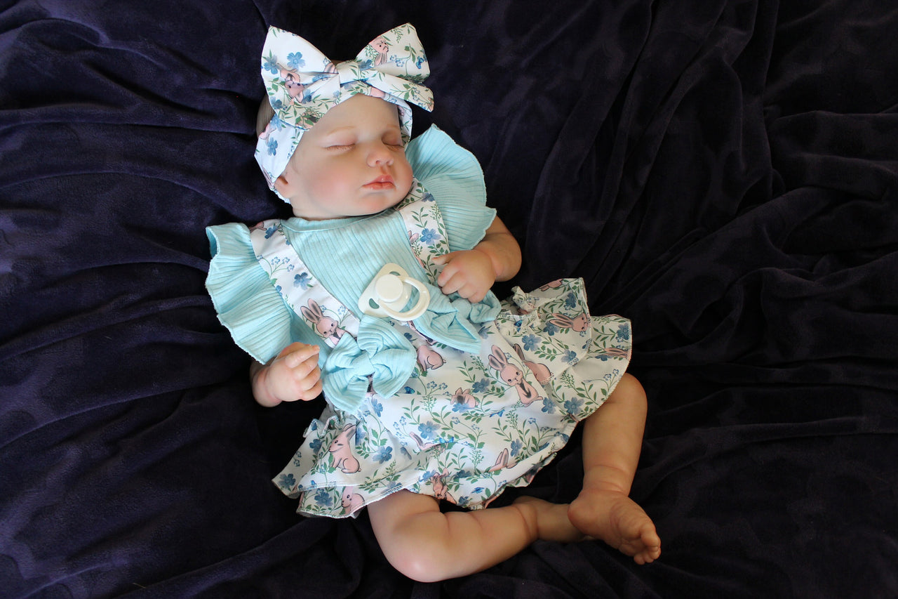 Lifelike handmade doll, meticulously designed for authenticity. Lifelike Reborn Baby Doll 20” 2 6 7 8 Pounds Weighted Newborn Baby Heavy Baby Dolls For Children Child Friendly Gifts For Girls Blue Dress