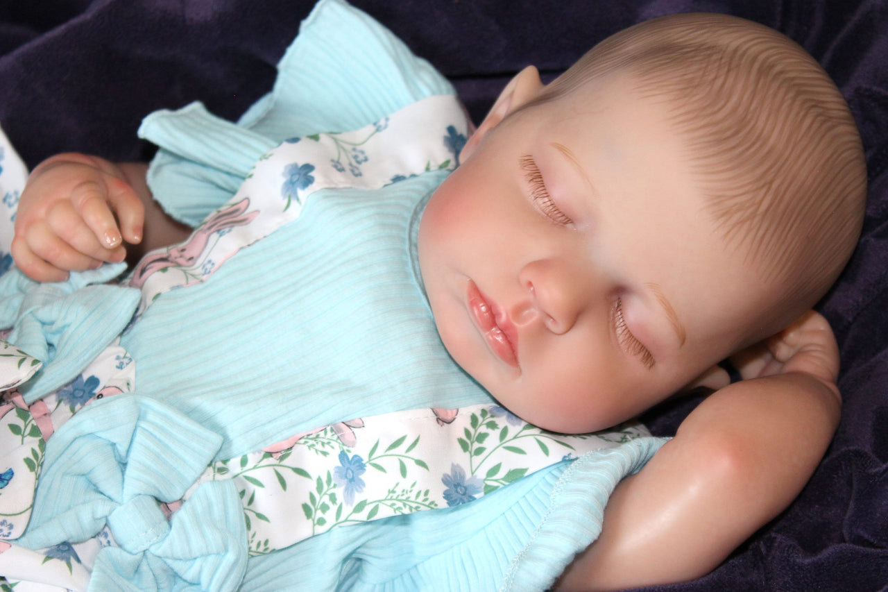 Lifelike Reborn Baby Doll 20” 2 6 7 8 Pounds Weighted Newborn Baby Heavy Baby Dolls For Children Child Friendly Gifts For Girls Blue Dress