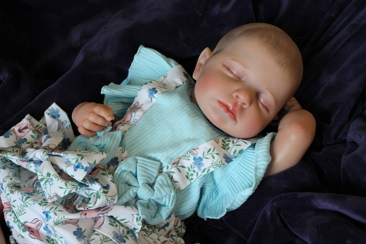 Lifelike Reborn Baby Doll 20” 2 6 7 8 Pounds Weighted Newborn Baby Heavy Baby Dolls For Children Child Friendly Gifts For Girls Blue Dress