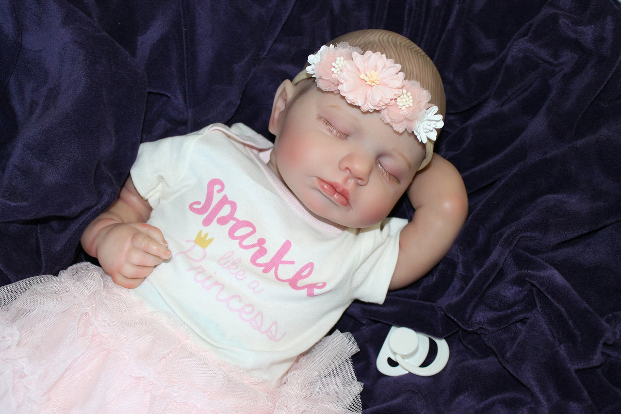 Sparkle Princess Dress, 8 Pounds Weighted Newborn, Lifelike Reborn Baby Doll 20 inch Baby Girl/Boy Soft Heavy Baby Dolls For Children Child Friendly First Play Dolls
