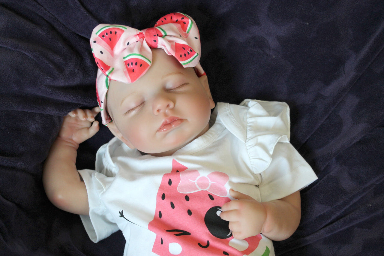 Watermelon summer dress, Lifelike Reborn Baby Doll 20” 2 to 8 Pounds Weighted Newborn Baby Girl/Boy Soft Heavy Baby Dolls For Children Child Friendly Gifts For Girls