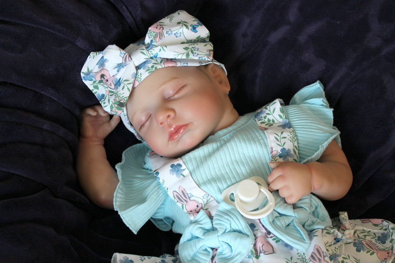 Lifelike Reborn Baby Doll 20” 2 6 7 8 Pounds Weighted Newborn Baby Heavy Baby Dolls For Children Child Friendly Gifts For Girls Blue Dress.