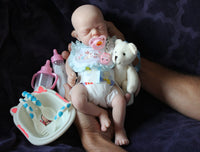 Thumbnail for 12 inches Full Silicone Baby Doll Body Reborn Preemie 2.6lbs Platinum Silicone Dolls Realistic Real Lifelike Weighted Babies Ecoflex Bathtub Kids boy or girl