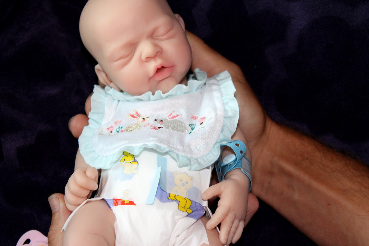 12 inches Full Silicone Baby Doll Body Reborn Preemie 2.6lbs Platinum Silicone Dolls Realistic Real Lifelike Weighted Babies Ecoflex Bathtub Kids boy or girl