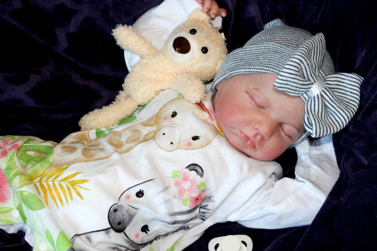 Lifelike Reborn Baby Doll 20” 2 6 7 8 Pounds Weighted Newborn Baby Heavy Baby Dolls For Children Child Friendly Gifts For Girls Blue Dress