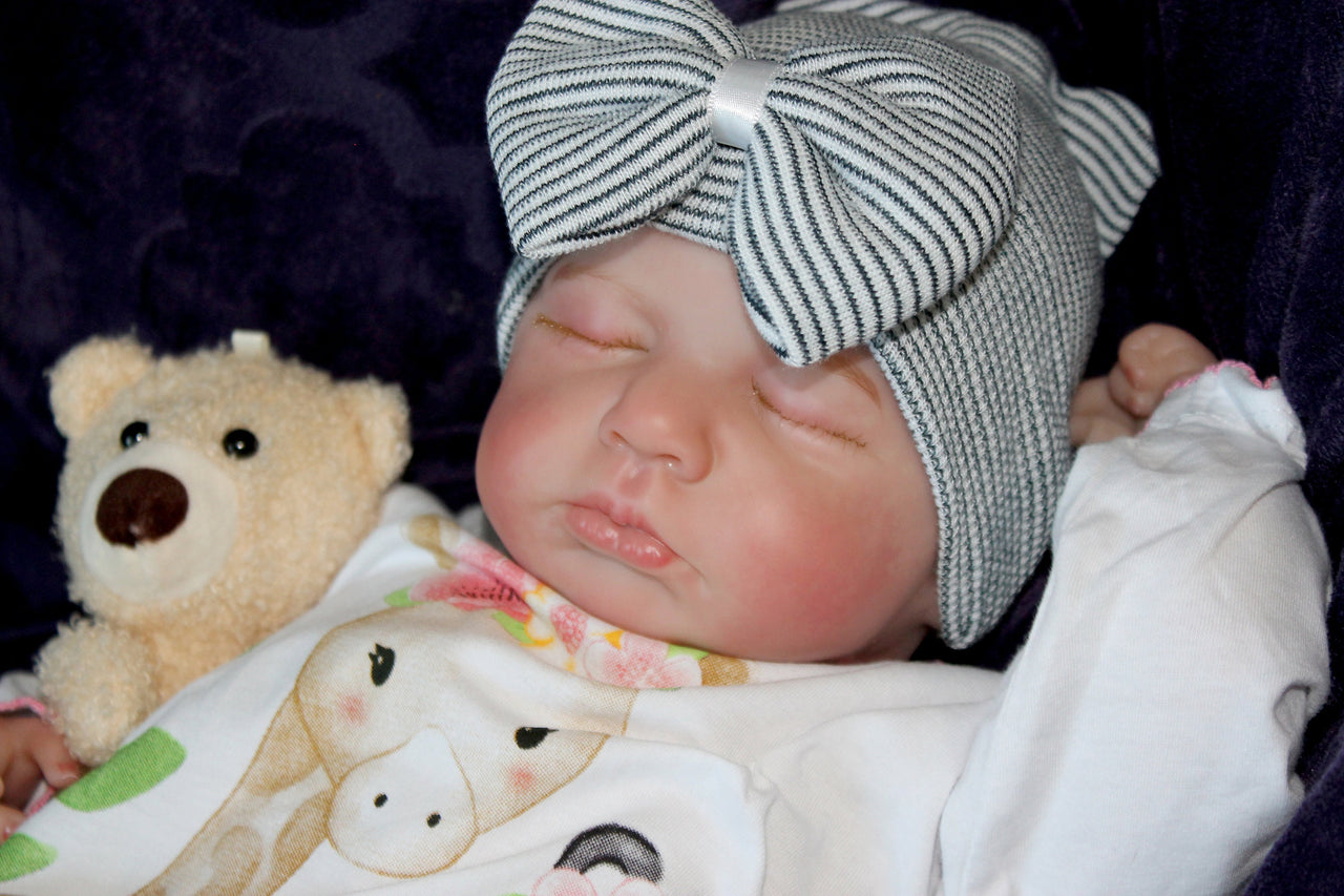 Lifelike Reborn Baby Doll 20” 2 6 7 8 Pounds Weighted Newborn Baby Heavy Baby Dolls For Children Child Friendly Gifts For Girls Blue Dress