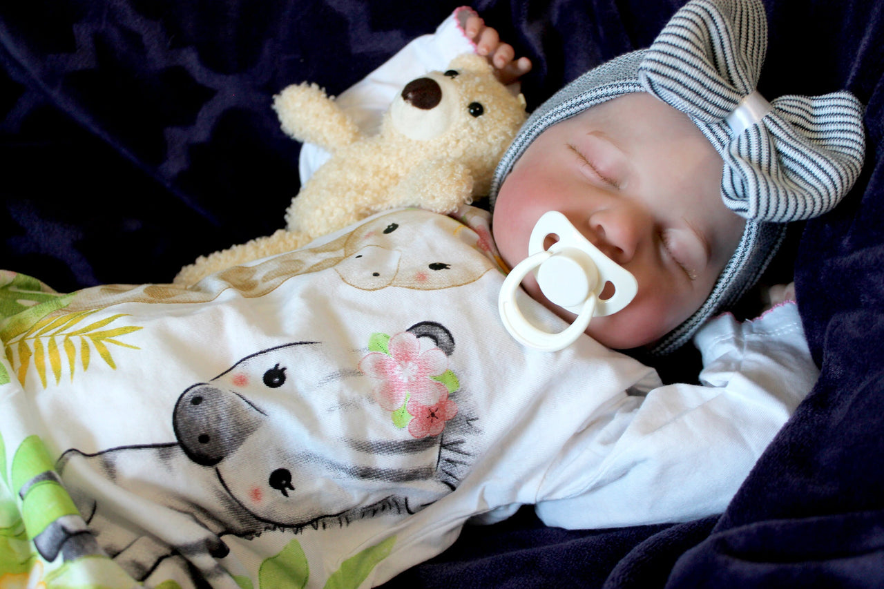 Lifelike Reborn Baby Doll 20” 2 6 7 8 Pounds Weighted Newborn Baby Heavy Baby Dolls For Children Child Friendly Gifts For Girls Blue Dress