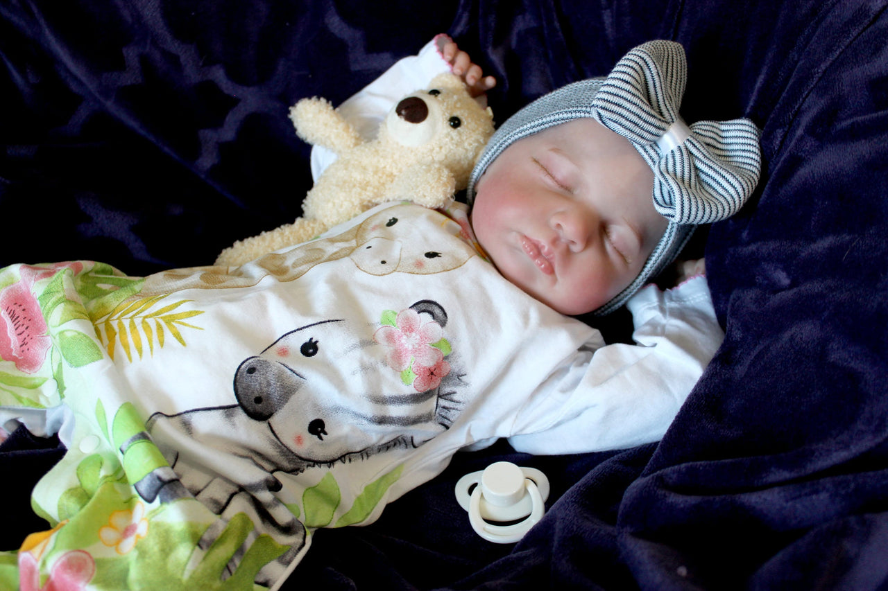 Lifelike Reborn Baby Doll 20” 2 6 7 8 Pounds Weighted Newborn Baby Heavy Baby Dolls For Children Child Friendly Gifts For Girls Blue Dress