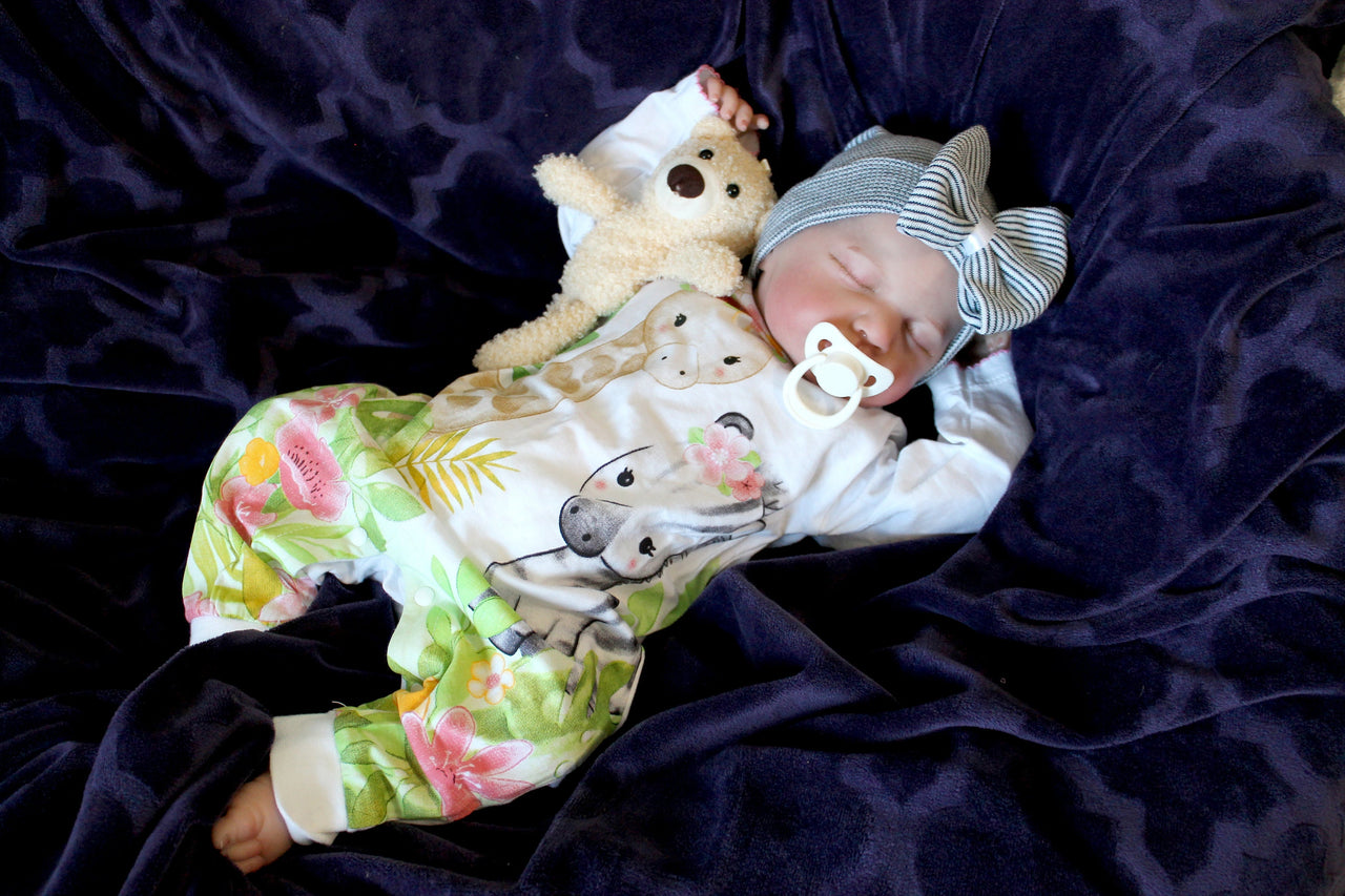 Lifelike Reborn Baby Doll 20” 2 6 7 8 Pounds Weighted Newborn Baby Heavy Baby Dolls For Children Child Friendly Gifts For Girls Blue Dress