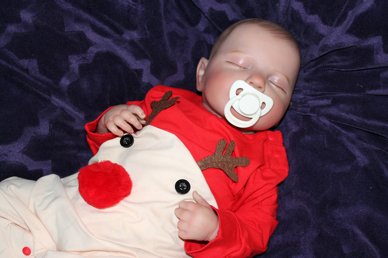 Christmas Reborn Baby Doll 20” 2 to 8 Pounds Weighted Newborn Lifelike Reborns Soft Heavy Baby Dolls Children Child Friendly Gifts For Girls