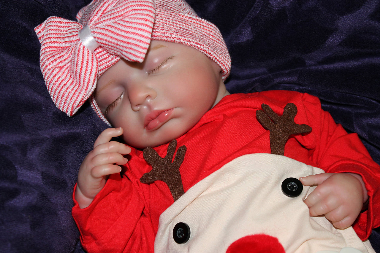 Christmas Reborn Baby Doll 20” 2 to 8 Pounds Weighted Newborn Lifelike Reborns Soft Heavy Baby Dolls Children Child Friendly Gifts For Girls