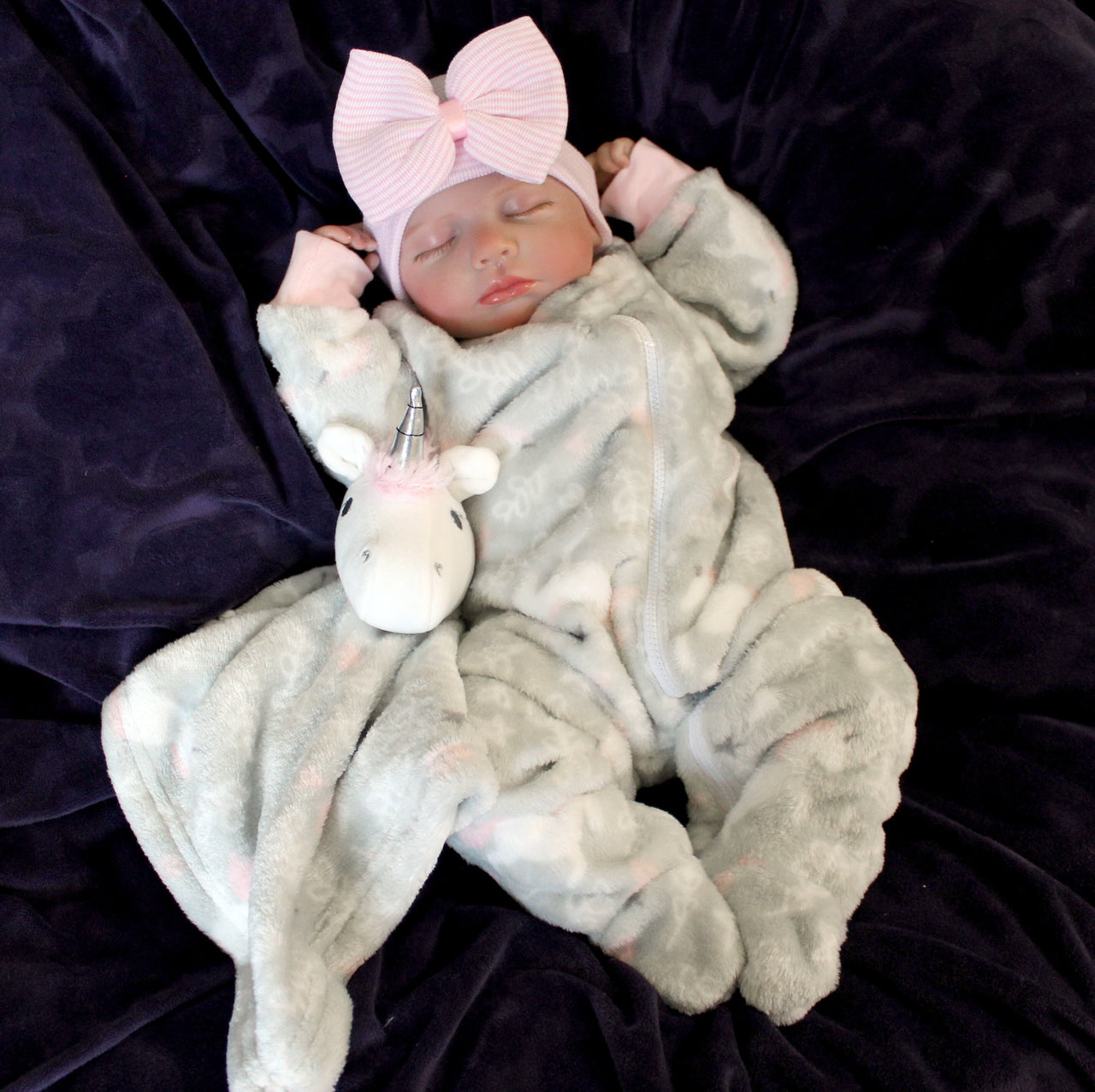 Lifelike Reborn Baby Doll: 20" Weighted Fuzzy Fleece Unicorn Lovie
