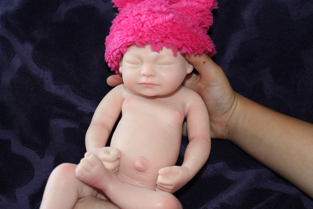 Preemie Silicone Dolls Realistic Real Lifelike Micro Mini Baby Doll Full Body Reborn 11&quot; 1.7lbs Platinum Weighted Babies Ecoflex Bathtub Fun