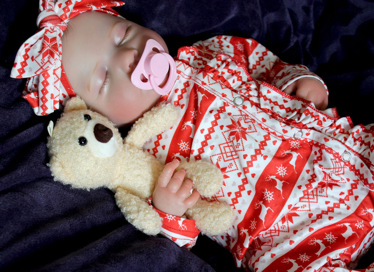 Therapy Reborn Baby Dolls Merry Christmas Outfit Lifelike Reborn Doll 20” Weighted Newborn Christmas Baby Doll Child Friendly Xmas Gifts NEW