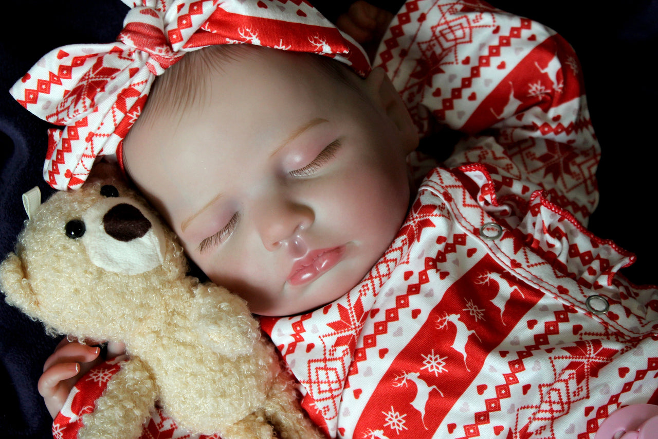 Therapy Reborn Baby Dolls Merry Christmas Outfit Lifelike Reborn Doll 20” Weighted Newborn Christmas Baby Doll Child Friendly Xmas Gifts NEW