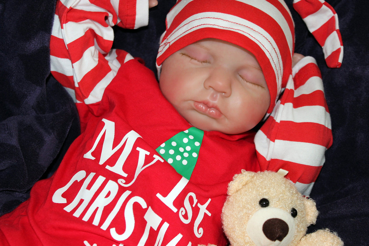 Christmas Reborn Baby Doll 20” 2 to 8 Pounds Weighted Newborn Lifelike Reborns Soft Heavy Baby Dolls Children Child Friendly Gifts For Girls