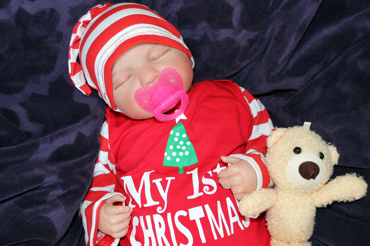 Christmas Reborn Baby Doll 20” 2 to 8 Pounds Weighted Newborn Lifelike Reborns Soft Heavy Baby Dolls Children Child Friendly Gifts For Girls