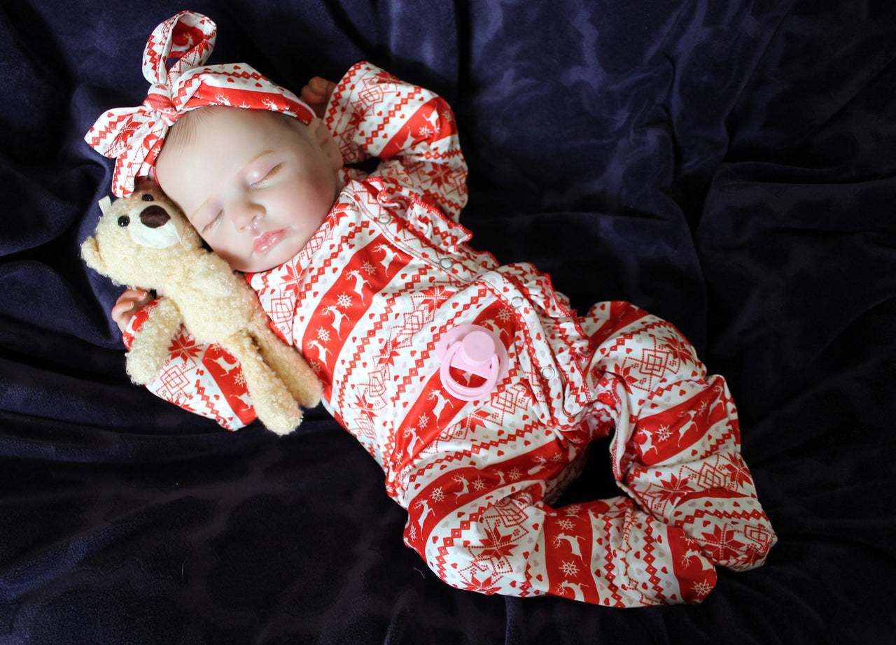 Therapy Reborn Baby Dolls Merry Christmas Outfit Lifelike Reborn Doll 20” Weighted Newborn Christmas Baby Doll Child Friendly Xmas Gifts NEW