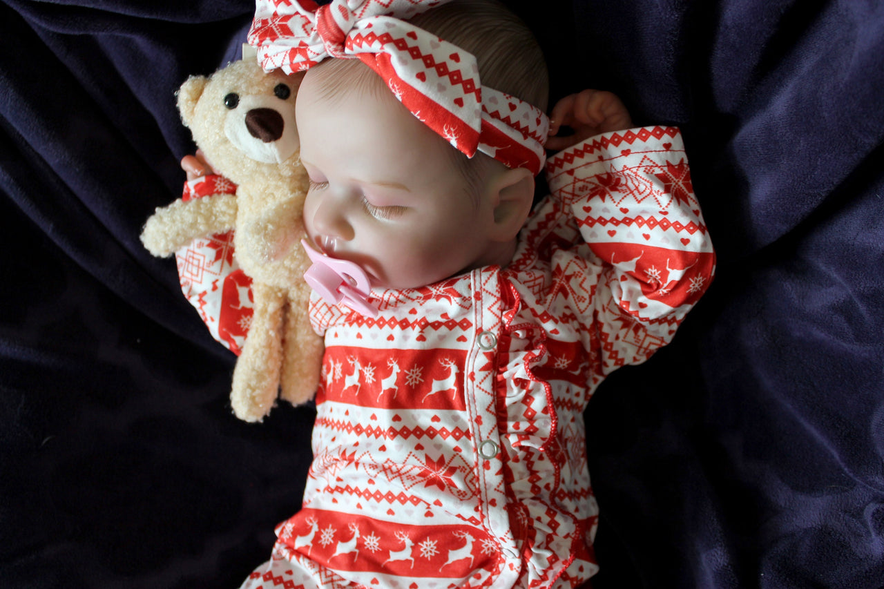 Therapy Reborn Baby Dolls Merry Christmas Outfit Lifelike Reborn Doll 20” Weighted Newborn Christmas Baby Doll Child Friendly Xmas Gifts NEW