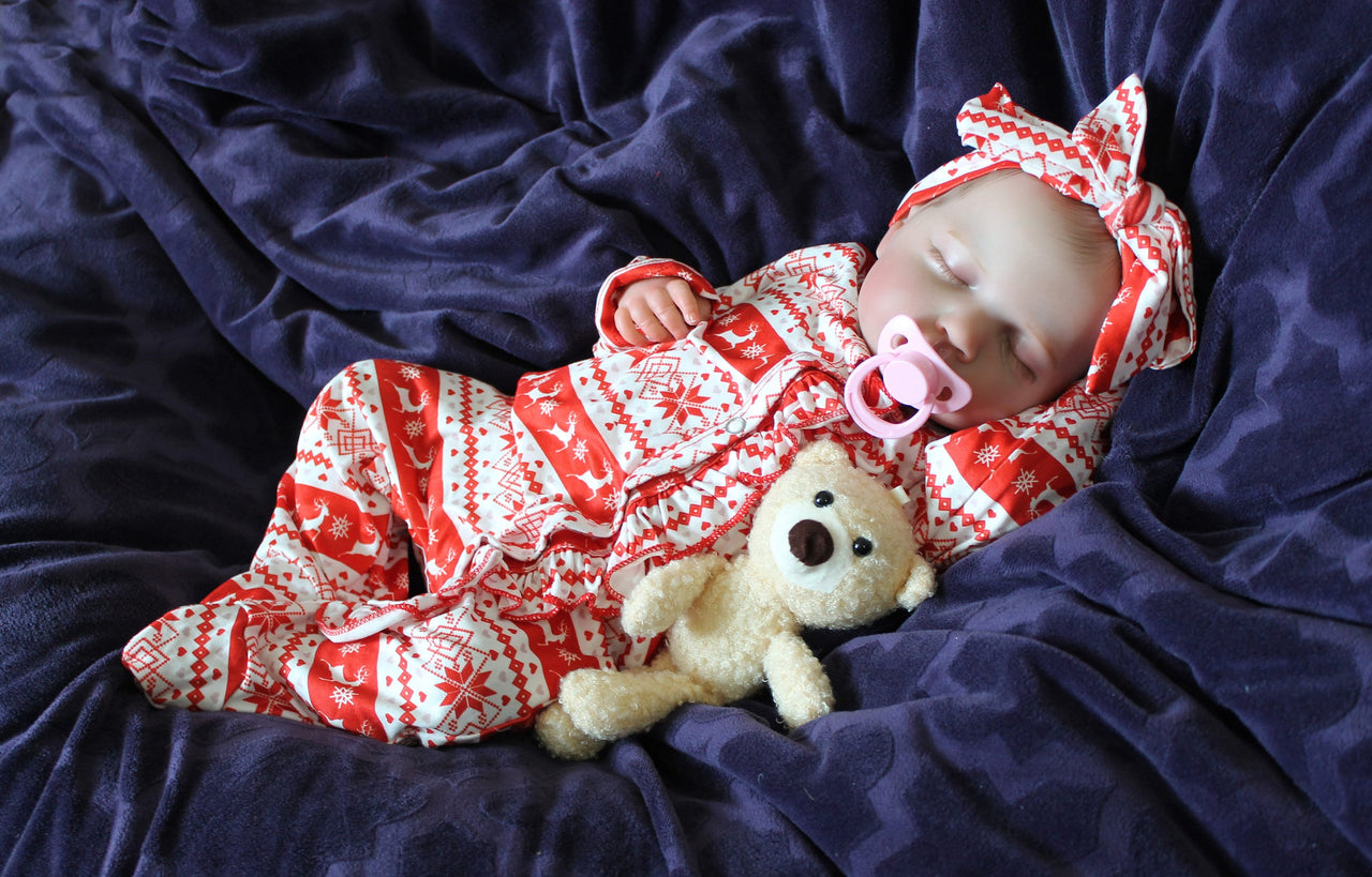 Therapy Reborn Baby Dolls Merry Christmas Outfit Lifelike Reborn Doll 20” Weighted Newborn Christmas Baby Doll Child Friendly Xmas Gifts NEW