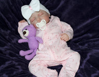 Thumbnail for Pink girls Carters sleep and play cherry footed pajamas. 8 Pounds Weighted Newborn Lifelike Reborn Baby Doll 20 inch Baby Girl/Boy Soft Heavy Baby Dolls For Children Child Friendly First Play Dolls