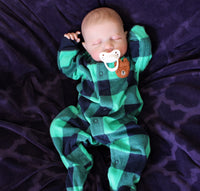 Thumbnail for 20" Reborn Therapy Baby Doll - Lifelike Weighted Newborn Plaid Christmas Outfit, Child-Friendly, Ideal for Realistic Play, Unique Xmas Gift Copy