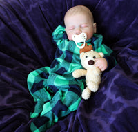 Thumbnail for 20" Reborn Therapy Baby Doll - Lifelike Weighted Newborn Plaid Christmas Outfit, Child-Friendly, Ideal for Realistic Play, Unique Xmas Gift Copy