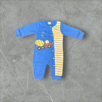 Thumbnail for Boys Construction Blue and Yellow Baby Romper Newborn Baby Doll 20" Baby Clothes Bodysuit Pajamas One Piece Infant 0-3 Months PJ Infant NEW