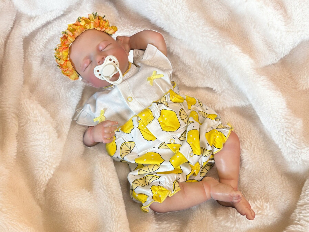 Newborn Yellow Lemons Summer REBORN BABY DOLL Realistic 20 inch Heavy Life Size Real Weighted Vinyl Cloth Body Kids Childs First Play Dolls