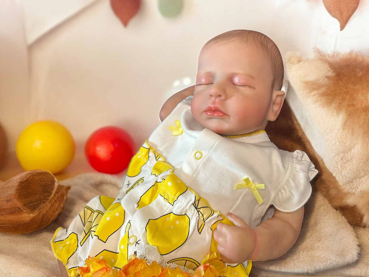 Newborn Yellow Lemons Summer REBORN BABY DOLL Realistic 20 inch Heavy Life Size Real Weighted Vinyl Cloth Body Kids Childs First Play Dolls