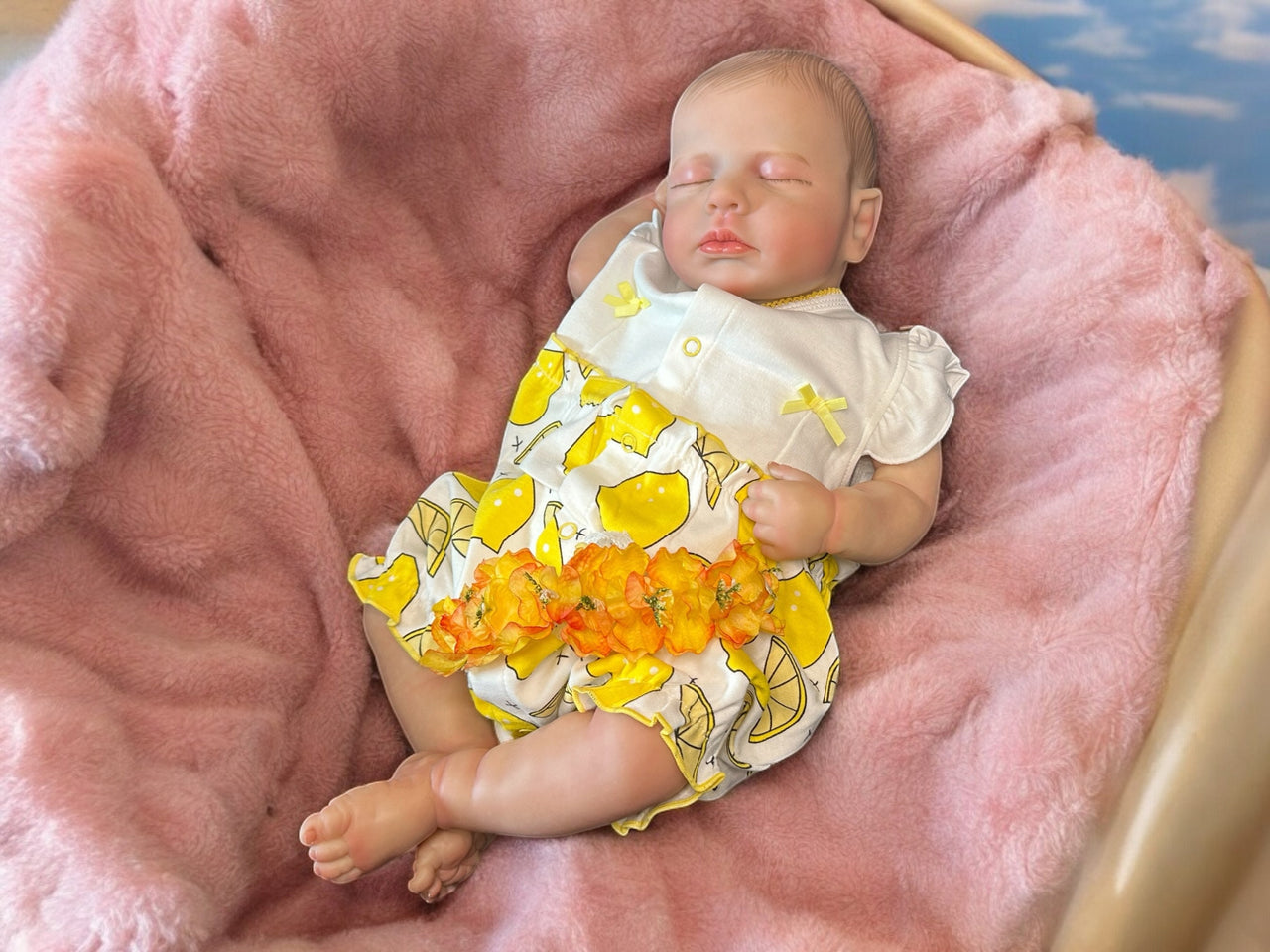 Newborn Yellow Lemons Summer REBORN BABY DOLL Realistic 20 inch Heavy Life Size Real Weighted Vinyl Cloth Body Kids Childs First Play Dolls