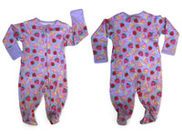 Thumbnail for Newborn Purple Strawberry Sleeper pajamas