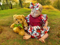 Thumbnail for Maroon red flowered dress with a doll with an open mouth Lifelike Reborn Baby Doll 20” 8 Pounds Weighted Newborn Baby Girl/Boy Soft Heavy Baby Dolls For Children Child Friendly Gifts For Girls