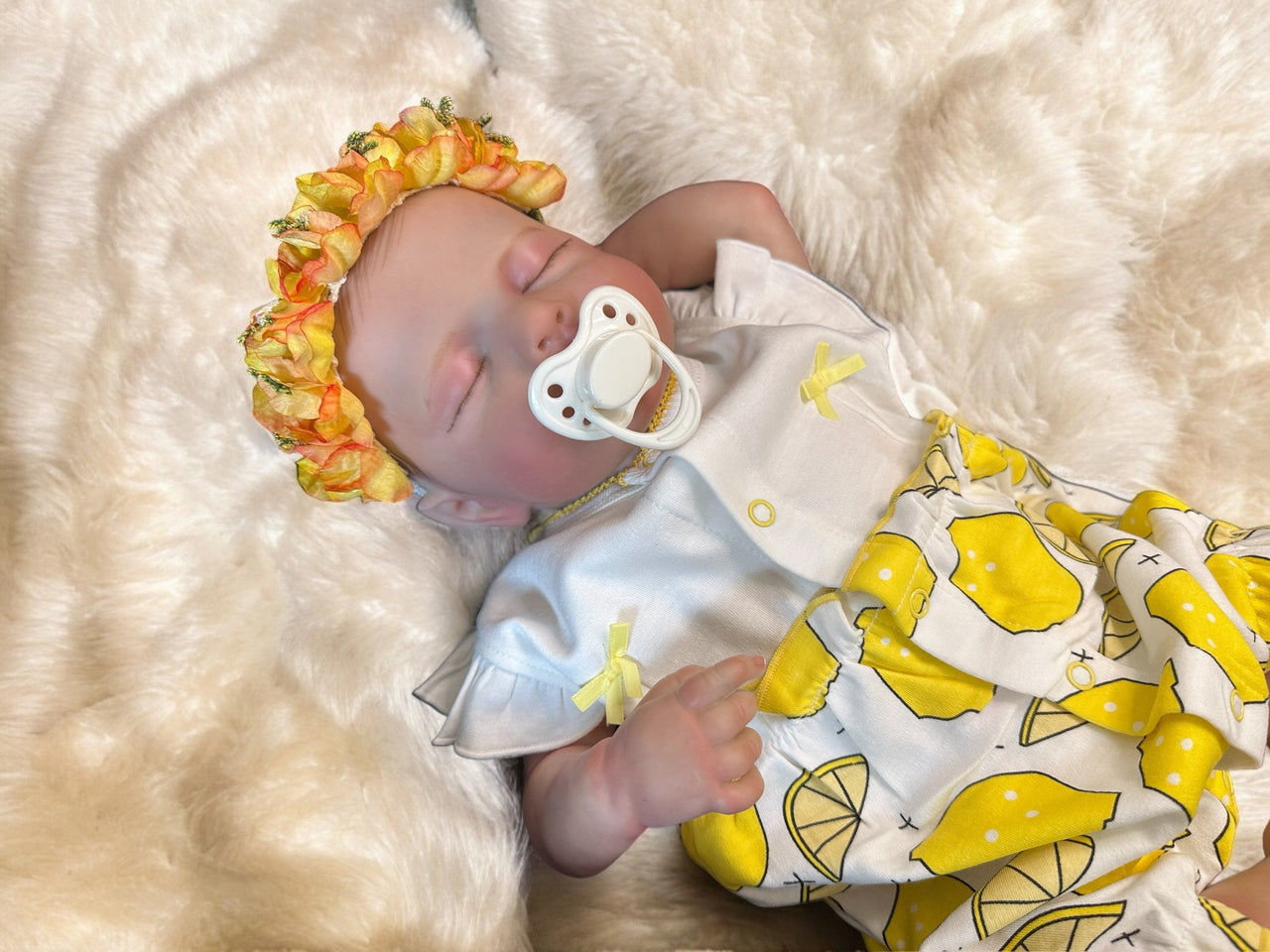 Newborn Yellow Lemons Summer REBORN BABY DOLL Realistic 20 inch Heavy Life Size Real Weighted Vinyl Cloth Body Kids Childs First Play Dolls