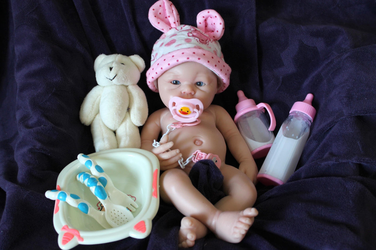 Preemie Silicone Dolls Realistic Real Lifelike Micro Mini Baby Doll Full Body Reborn 12 inch 2.1lbs Platinum Weighted Babies Ecoflex Bathtub Fun