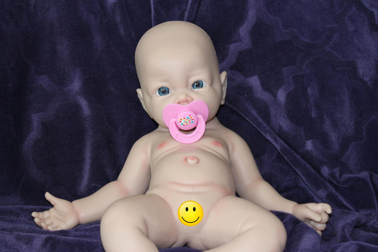 Full Silicone Doll Squishy Body Reborn Platinum Silicone Dolls Realistic Newborn Real Lifelike Weighted Babies Bathtub Baby 17 inches 5.3 pounds