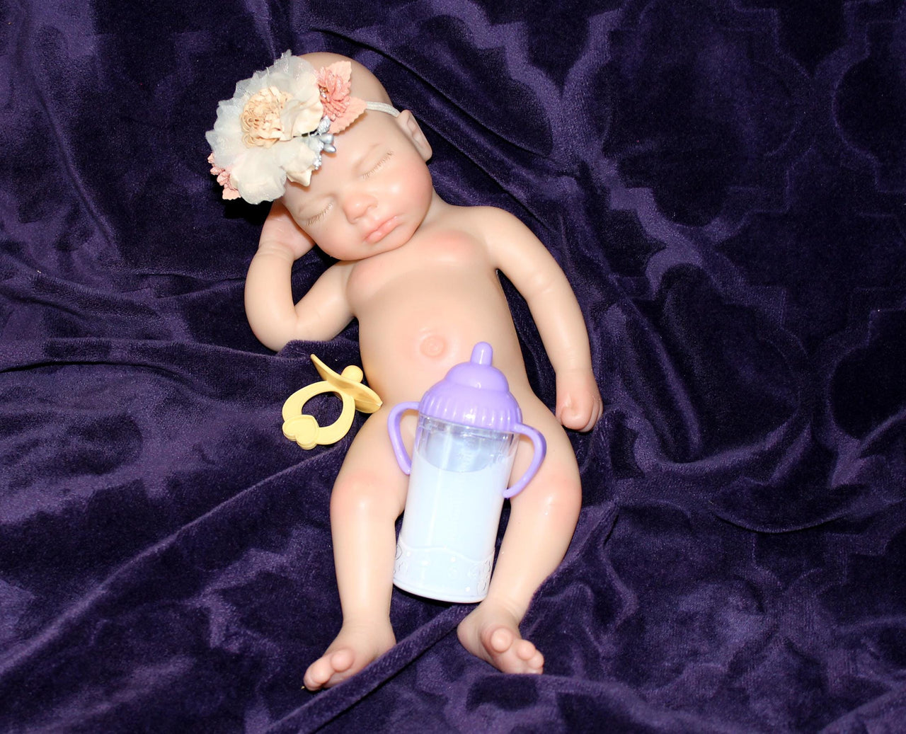 Silicone Baby Doll Full Body Reborn Preemie 13&quot; 2.3lbs Platinum Silicone Dolls Realistic Real Lifelike Weighted Babies Ecoflex Bathtub Baby