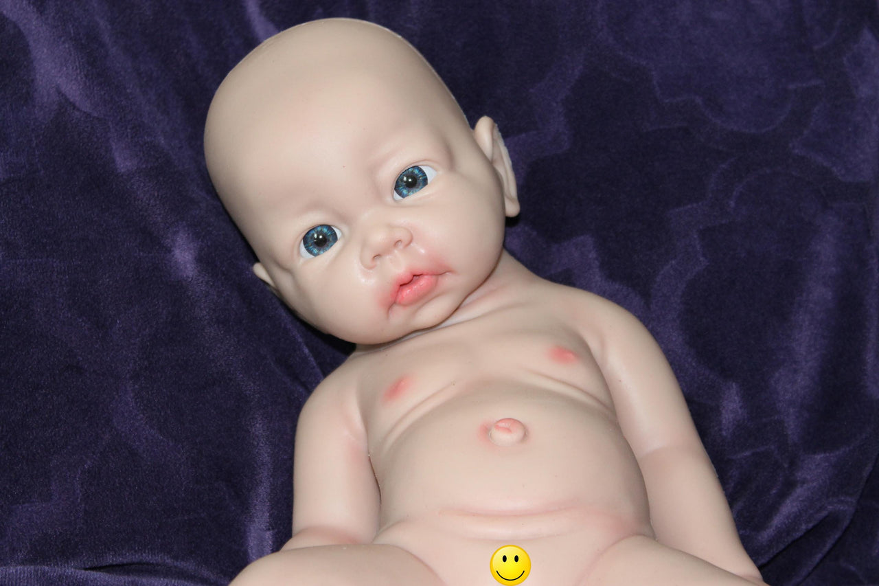 Full Silicone Doll Squishy Body Reborn Platinum Silicone Dolls Realistic Newborn Real Lifelike Weighted Babies Bathtub Baby 17 inches 5.3 pounds