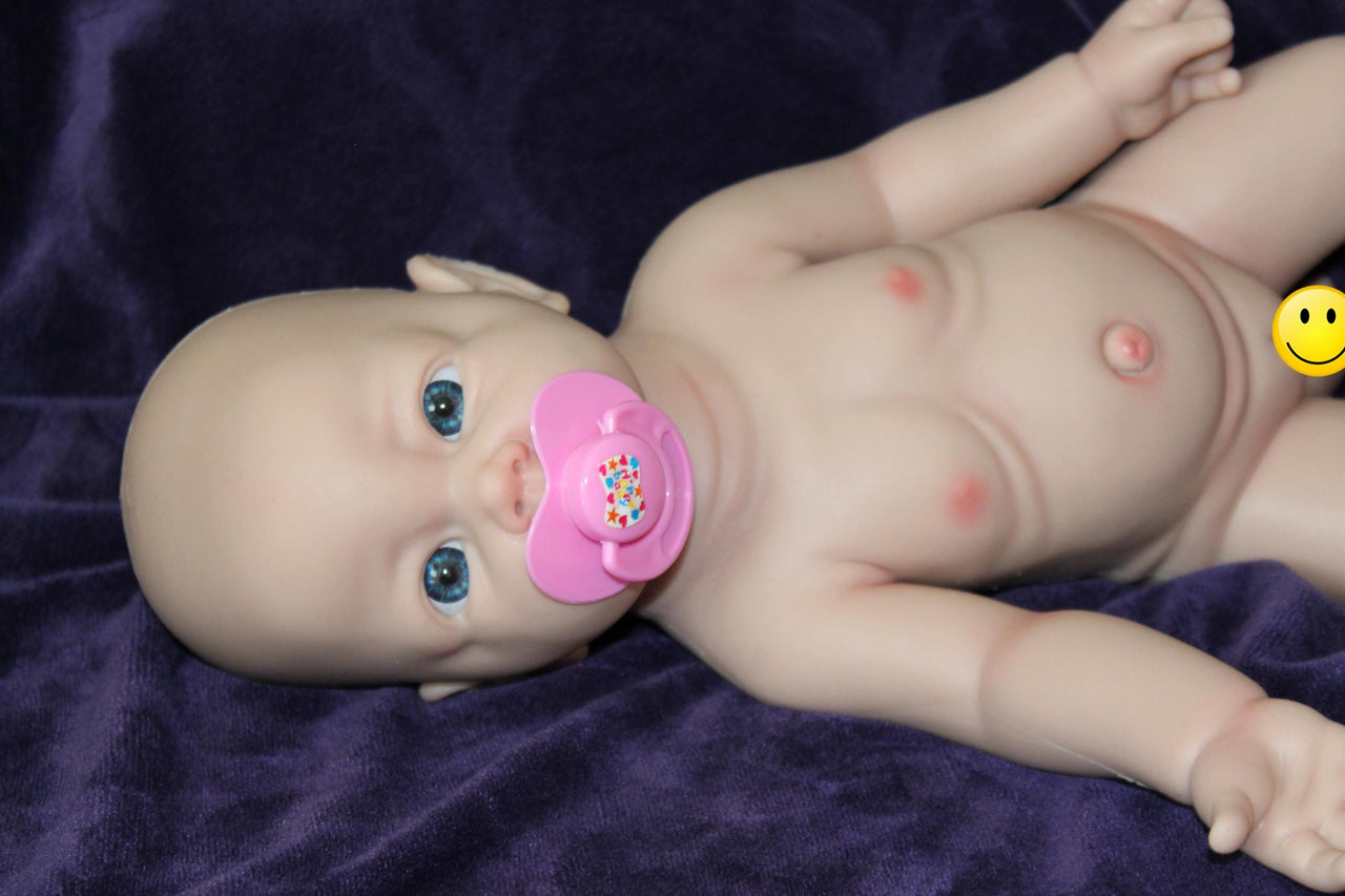 Full Silicone Doll Squishy Body Reborn Platinum Silicone Dolls Realistic Newborn Real Lifelike Weighted Babies Bathtub Baby 17 inches 5.3 pounds