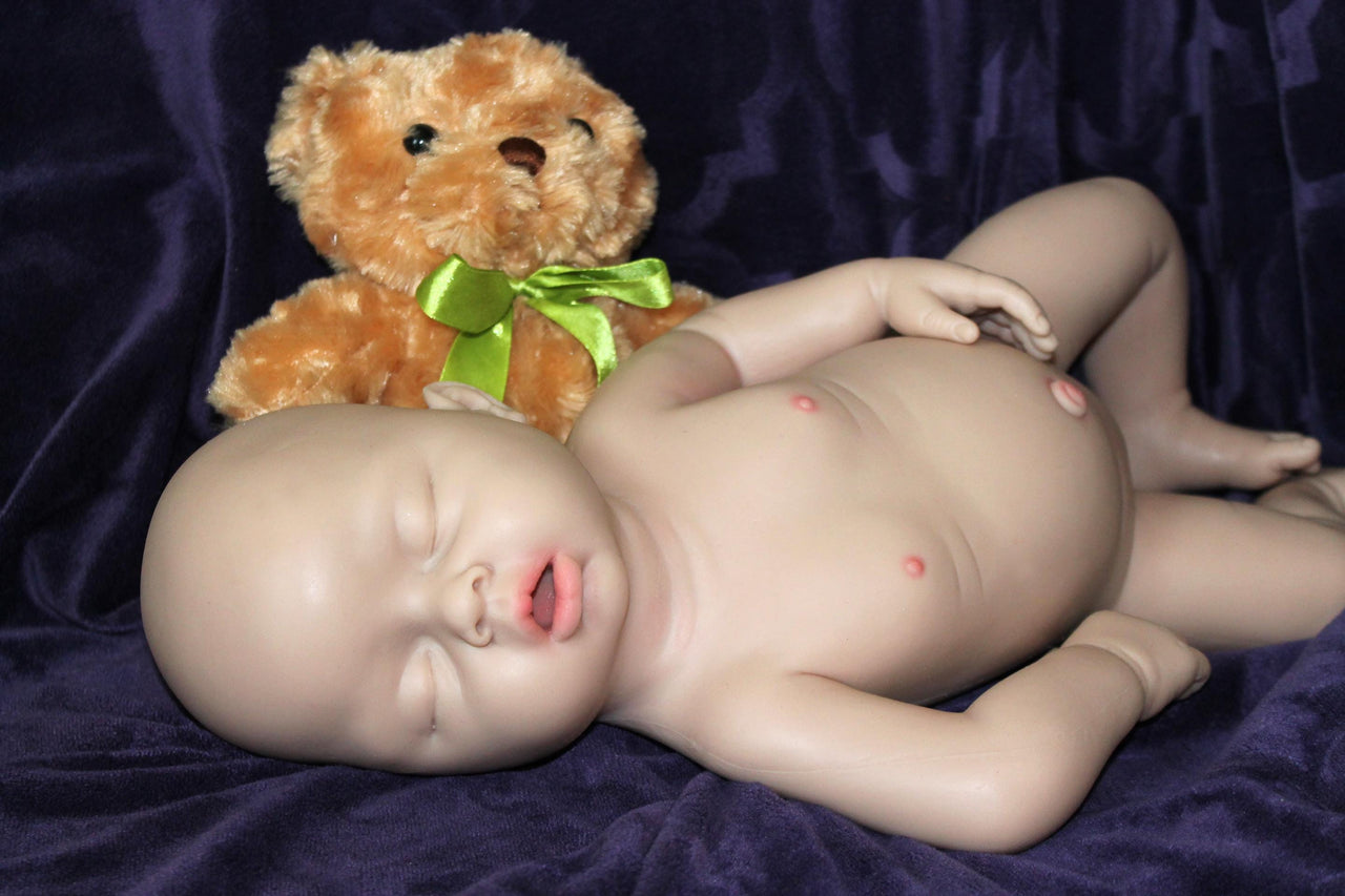 Full Silicone Doll Squishy Body Reborn Platinum Silicone Dolls Realistic Newborn Real Lifelike Weighted Babies Bathtub Baby 20 inches 7.5 pounds