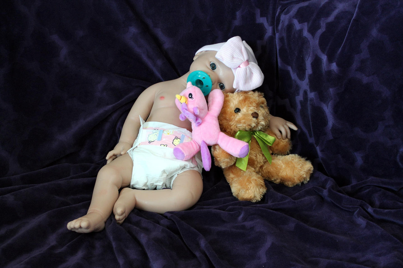 Full Silicone Doll 8.5 Pounds 20 inch Squishy Body Ready To Ship Reborn Platinum Silicone Dolls Realistic Real Lifelike Weighted Babies