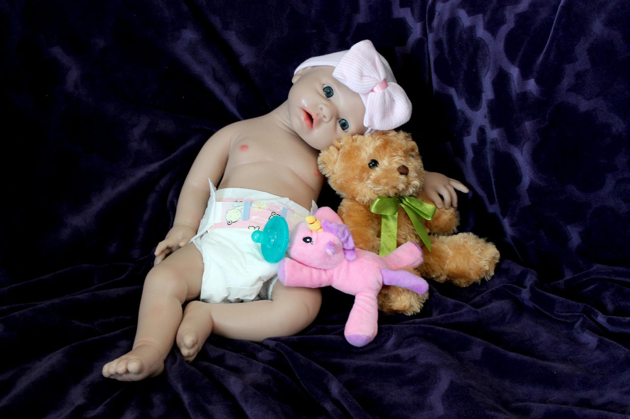 Full Silicone Doll 8.5 Pounds 20 inch Squishy Body Ready To Ship Reborn Platinum Silicone Dolls Realistic Real Lifelike Weighted Babies