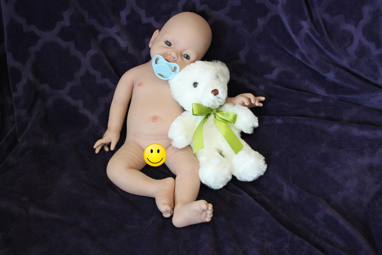 Full Silicone Doll 7.3 Pounds 19 inch Squishy Body Ready To Ship Reborn Platinum Silicone Dolls Realistic Real Lifelike Weighted Babies