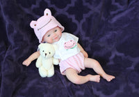 Thumbnail for pink polka dot 13 inch doll clothes, Silicone Baby Doll Full Body Reborn Preemie 13 inch 2 lbs Platinum Silicone Dolls Realistic Real Lifelike Weighted Babies Ecoflex Bathtub Baby