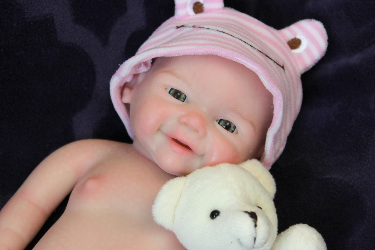 pink polka dot 13 inch doll clothes, Silicone Baby Doll Full Body Reborn Preemie 13 inch 2 lbs Platinum Silicone Dolls Realistic Real Lifelike Weighted Babies Ecoflex Bathtub Baby